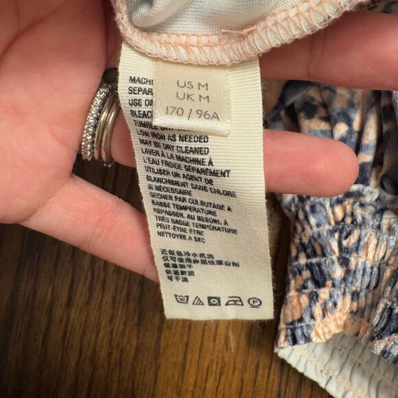 Free People Velvet Boho Animal Print Women's Blouse Size Medium Balloon Sleeves - Picture 11 of 11